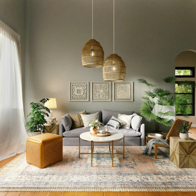 Luxury living room interior showcasing Euro Pratik wall louvers and premium laminates